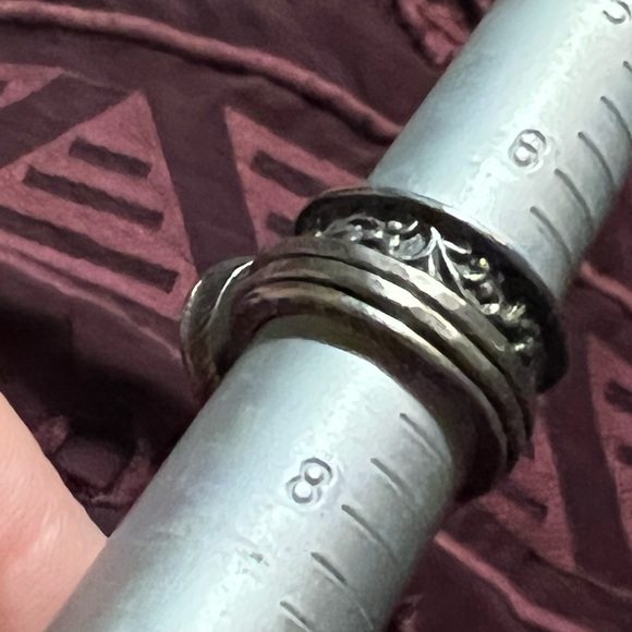 Israeli Sterling Spinner Broad Band Ring - Picture 9 of 9